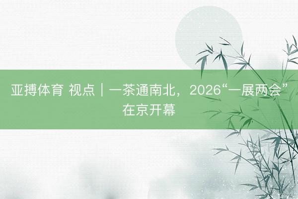 亚搏体育 视点｜一茶通南北，2026“一展两会”在京开幕