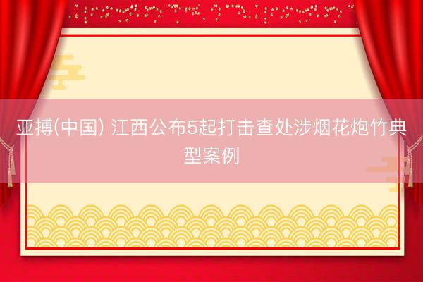 亚搏(中国) 江西公布5起打击查处涉烟花炮竹典型案例