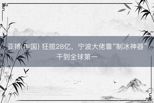 亚搏(中国) 狂揽28亿，宁波大佬靠“制冰神器”干到全球第一