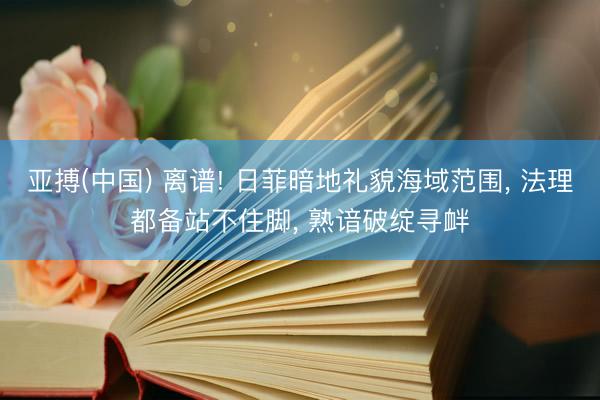 亚搏(中国) 离谱! 日菲暗地礼貌海域范围， 法理都备站不住脚， 熟谙破绽寻衅