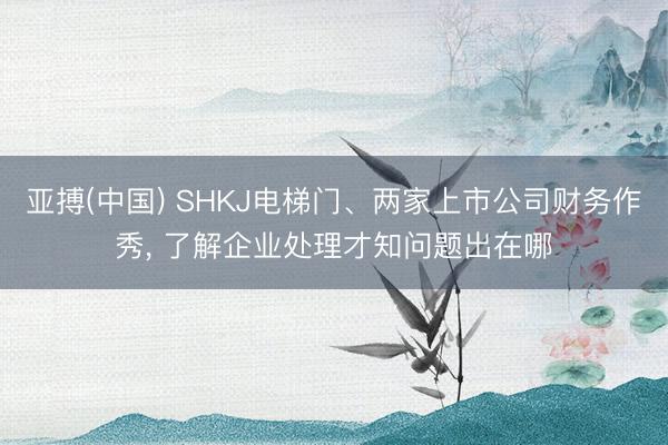 亚搏(中国) SHKJ电梯门、两家上市公司财务作秀, 了解企